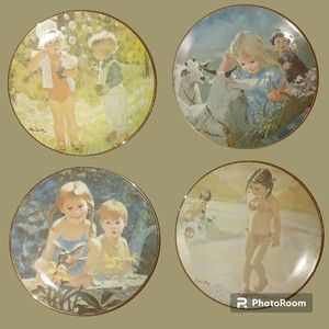 Summer Days Of Childhood Collectible Plates Thornton Utz 1983-1984 Set Of 4